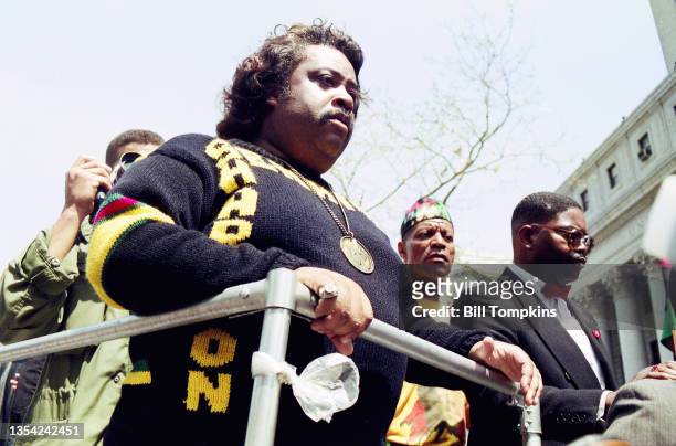April 30th: MANDATORY CREDIT Bill Tompkins/Getty Images Al Sharpton leads a protest march after the jury delibertaion and verdict during the Rodney...