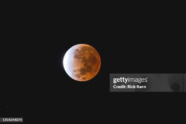 View of the Moon during a partial lunar eclipse on November 19, 2021 in Austin, Texas.