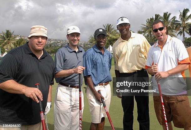 Kevin James, Doug Belgrad, Don Cheadle, Vijay Singh and Adam Sandler