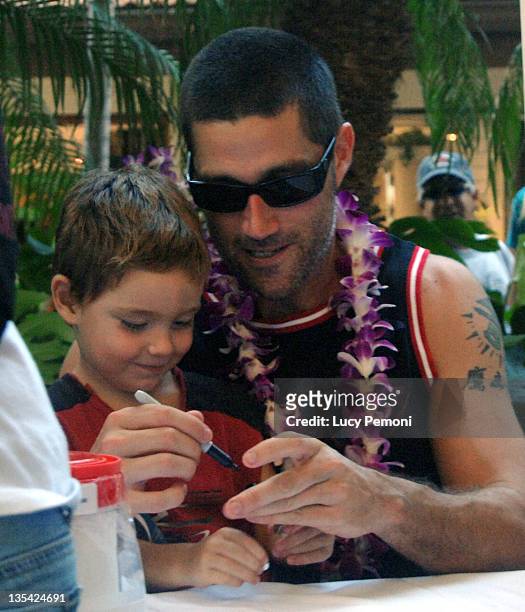 Matthew Fox and son Byron, 3 during Cast of "Lost" Raises Money for American Cross Hurricane Katrina Relief Fund in Honolulu at - in Honolulu,...