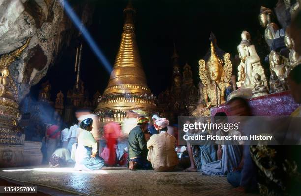 The Pindaya Caves, located next to the town of Pindaya, Shan State, Burma are a Buddhist pilgrimage site and a tourist attraction located on a...