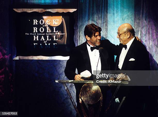 Jann Wenner and Ahmet Ertegun at the 10th Annual Rock & Roll Hall of Fame Induction ceremony in 1995.