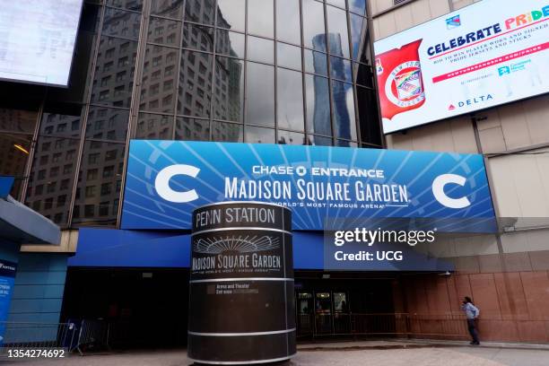 Entrance to Madison Square Garden, Manhattan, New York.