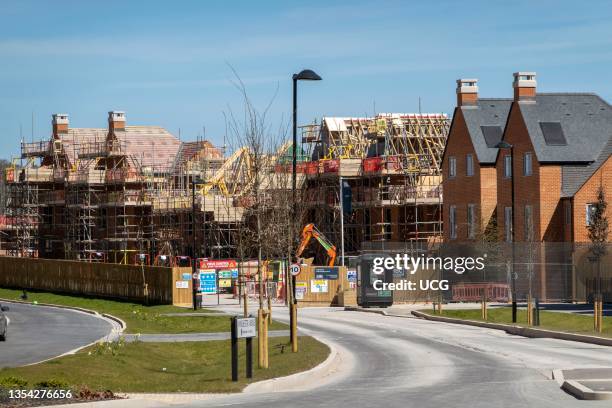 Winchester, Hampshire, England, UK, New housing north of Winchester with some under construction.