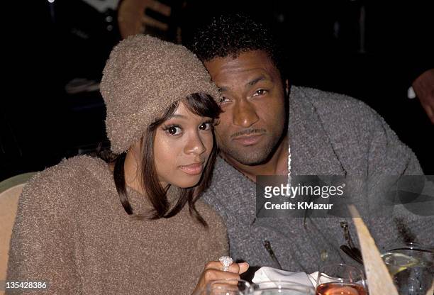 Lisa "Left Eye" Lopes and Andre Rison photographed during the Arista Pre-Grammy Party. Lopes was killed in a car crash in the Honduras April 25, 2002.