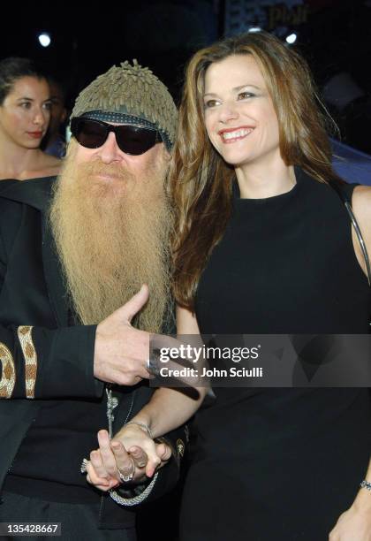 Billy Gibbons and wife Gilligan during "Glory Road" World Premiere - Red Carpet at The Pantages Theater in Los Angeles, California, United States.