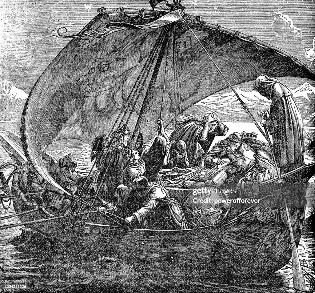 Le Morte d'Arthur (The Death of Arthur), Painting by Joseph Noel Paton - 19th Century