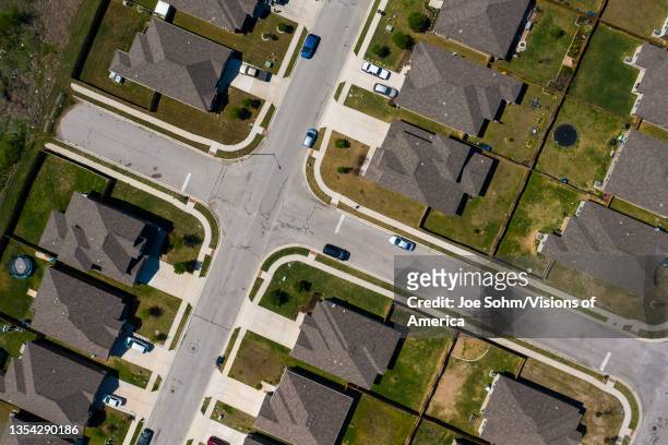 Aerial view of neighborhood outside of Austin Texas.