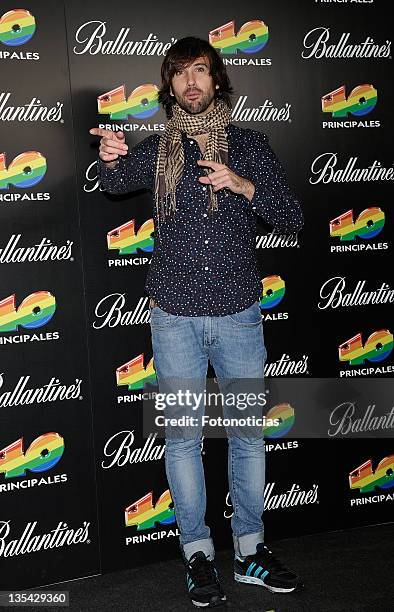 David Otero, 'El Pescao', poses at the press room during '40 Principales Awards' 2011 at the Palacio de Deportes on December 9, 2011 in Madrid, Spain.