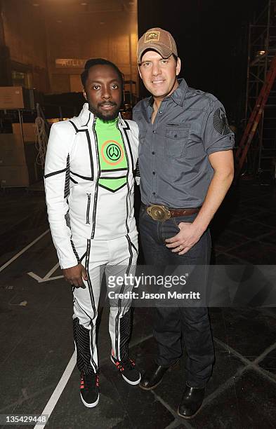 Musicians Will.I.am and Rodney Atkins attend the American Giving Awards presented by Chase held at the Dorothy Chandler Pavilion on December 9, 2011...