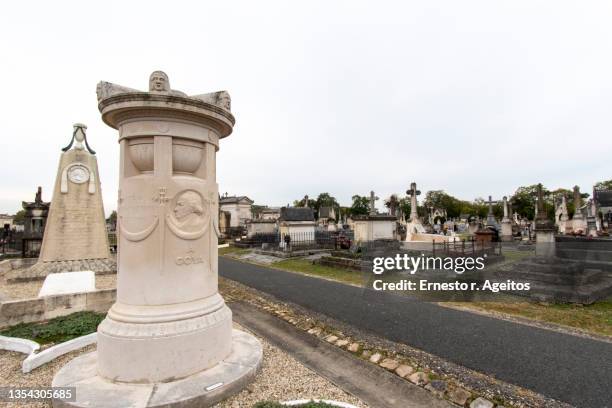 goya funerary monument graves at the cemetery de la chartreuse, bordeaux, france - goya 2018 ストックフォトと画像