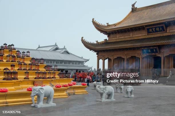 At 3,099 metres , Mt. Emei is the highest of the Four Sacred Buddhist Mountains of China. The patron bodhisattva of Emei is Samantabhadra, known in...