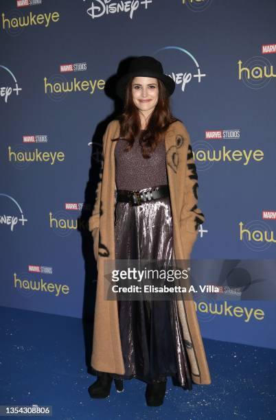 Giulia Elettra Gorietti attends "Hawkeye" Premiere In Rome at The Space Cinema Moderno on November 19, 2021 in Rome, Italy.