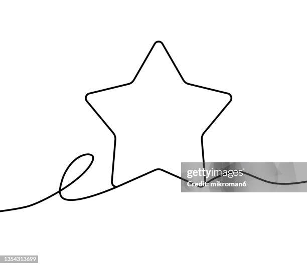 one line  drawing or illustration of a star - perfection icon stock pictures, royalty-free photos & images