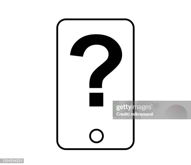 illustration of phone with question mark - phone line icon stock pictures, royalty-free photos & images