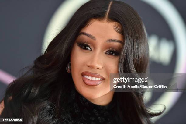 Cardi B attends the 2021 American Music Awards Red Carpet Roll-Out with host Cardi B at L.A. LIVE on November 19, 2021 in Los Angeles, California.