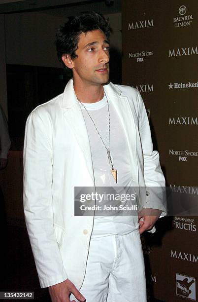 Adrien Brody during Maxim Magazine Hot 100 Party in Celebration of the Grand Opening of Body English, In the Hard Rock Hotel & Casino - Red Carpet at...