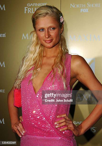 Paris Hilton during Maxim Magazine Hot 100 Party in Celebration of the Grand Opening of Body English, In the Hard Rock Hotel & Casino - Red Carpet at...