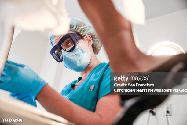 Dr. Rebecca Taub performs a surgical abortion at the Trust Women Clinic on Friday, Sept. 10, 2021 in Oklahoma City, Oklahoma. Dr. Taub, who is an...