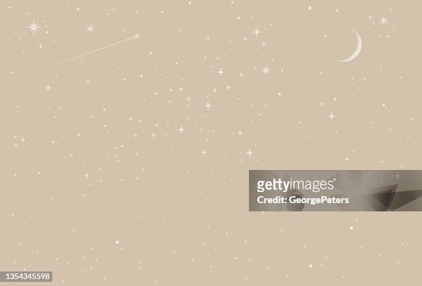 stars, space and night sky - beige stock illustrations