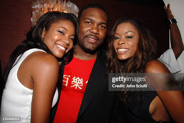 Gabrielle Union, Chris Howard and Golden Brooks during LaFace Records and AXE Present Ciara's BET Awards Pre-Party Celebration - Inside at Geisha...