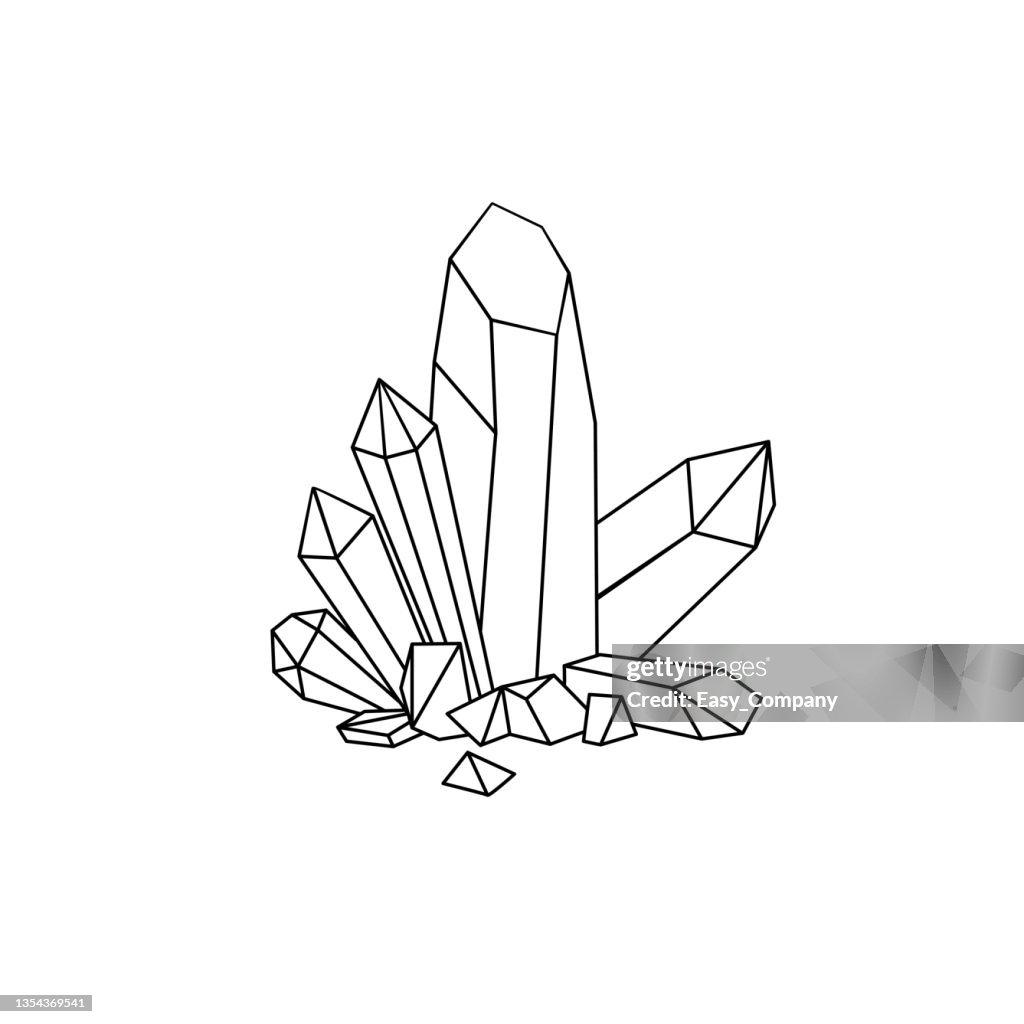 Schwarz-Weiß-Vektorillustration einer Ausmalbuchseite für Kinderaktivitäten mit Bildern von Nature Quarz.