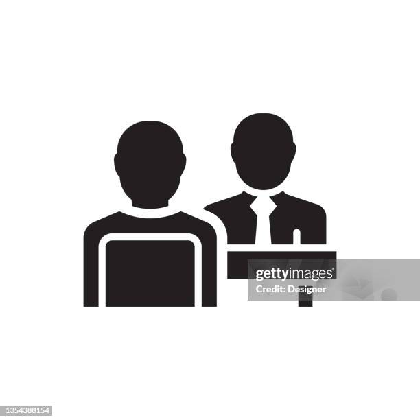 job interview icon, vector symbol illustration. - job interview stock illustrations