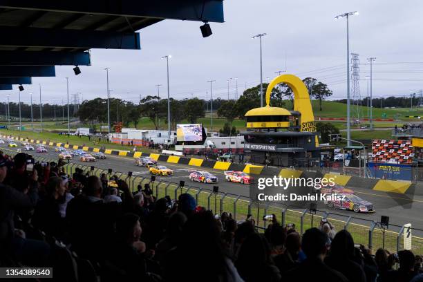 Jamie Whincup drives the Red Bull Ampol Racing Holden Commodore ZB during race 1 of the Sydney SuperNight which is part of the 2021 Supercars...