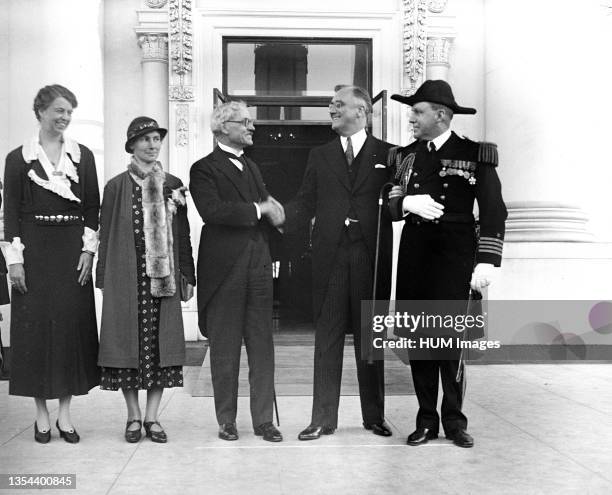 Franklin D. Roosevelt - Prime Minister Ramsay MacDonald of Great Britain, and his daughter Ishbel, were given a warm welcome by President and Mrs....