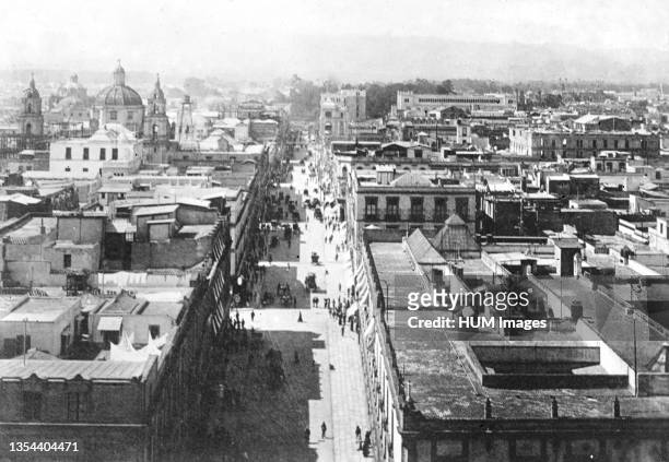 Aerial view of Mexico City ca. 1913.