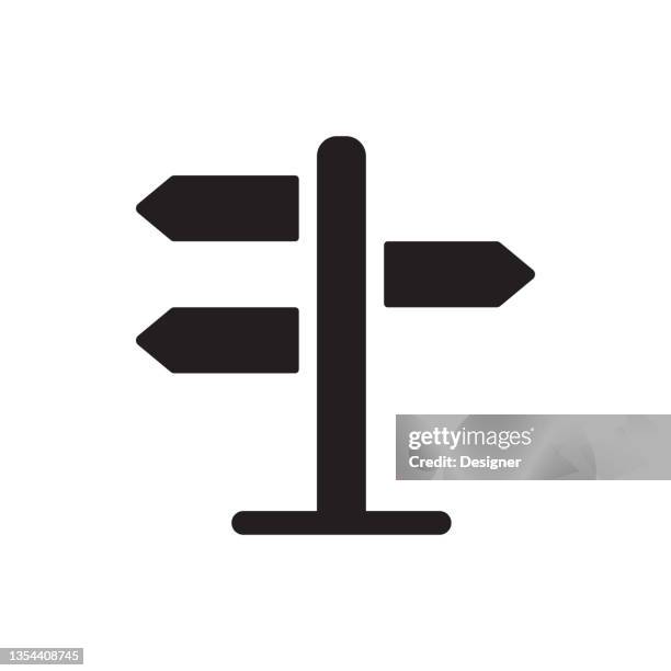 road sign icon, vector symbol illustration. - road side view stock illustrations
