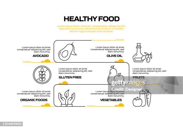 healthy food related process infographic template. process timeline chart. workflow layout with linear icons - mixed nuts stock illustrations