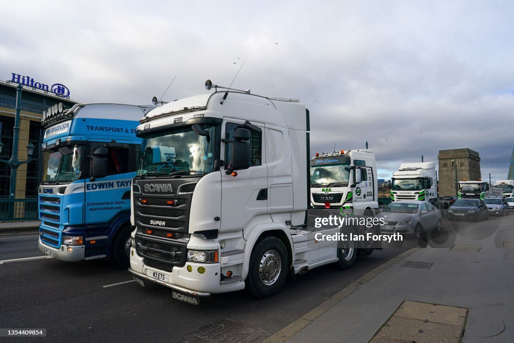 Petrol protester Brings Traffic To A Standstill With 5mph Lorry Convoy