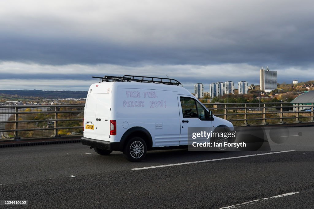 Petrol protester Brings Traffic To A Standstill With 5mph Lorry Convoy