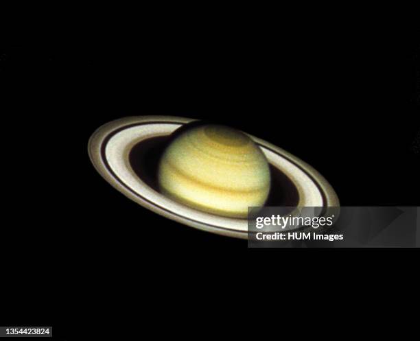 The color in the image is reconstructed by combining three different pictures, taken in blue, green and red light . Because Saturn's north pole is...