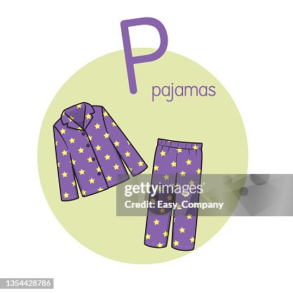 Vector illustration of Pajamas with alphabet letter P Upper case or capital letter for children learning practice ABC Vector illustration of Pajamas with alphabet letter P Upper case or capital letter for children learning practice ABC