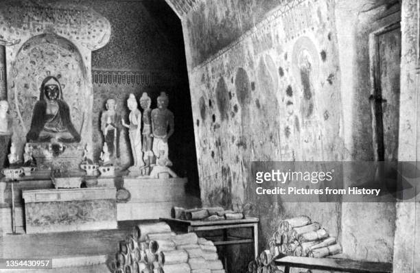 In the early 1900s, a Chinese Daoist named Wang Yuanlu appointed himself guardian of some of the Mogao Caves. Wang discovered a walled up area behind...