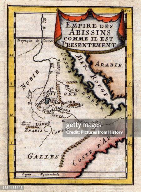 French map of the Red Sea and East African Coast dated 1683 and showing parts of Arabia, Nubia, Sudan, South Sudan, Somalia and East Africa.