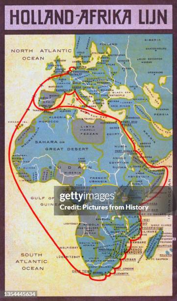 Advertising poster for the Dutch Holland-Africa Line, The Holland-Africa line was subsumed within Nedlloyd, a Dutch shipping company, formed in 1970...