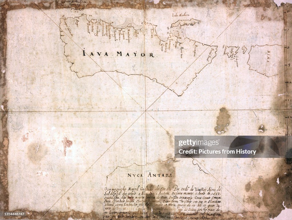 This manuscript map of Java and the tip of northern Australia is a ...
