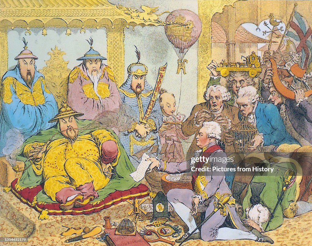 The reception of the Macartney Mission at the Qing Court.