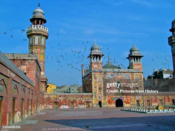 The Wazir Khan Mosque in Lahore, Pakistan, is celebrated for its extensive faience tile work. It has been described as 'a beauty spot on the cheek of...