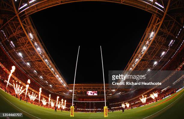 General view inside the stadium prior to the Autumn Nations Series match between Wales and Australia at Principality Stadium on November 20, 2021 in...