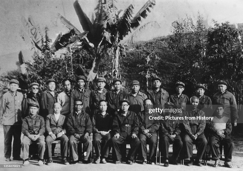 Burma / Myanmar: CPB Central Committee at the 3rd party congress held in Panghsang. Communist Party of Burma (CPB), (1985).