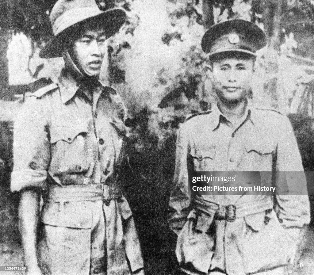 Burma / Myanmar: Ne Win (c. 1910 Ð 2002, left), head of state from 1962 to 1981, with Aung San (1915 - 1947, right).