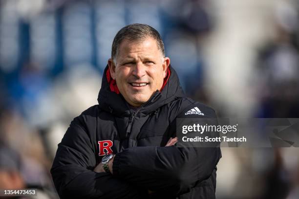 Head coach Greg Schiano of the Rutgers Scarlet Knights looks on before the game against the Penn State Nittany Lions at Beaver Stadium on November...