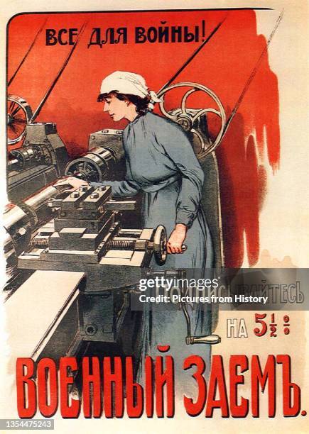 Russia: 'Everything for the war, war loan at 5.5 percent'. Russian..., Fotografía de noticias
