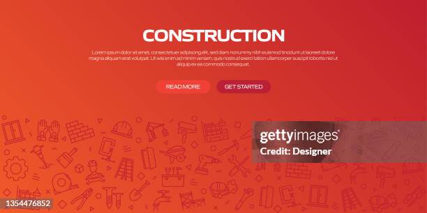 construction industry related pattern design web banner - electrical contractor stock illustrations