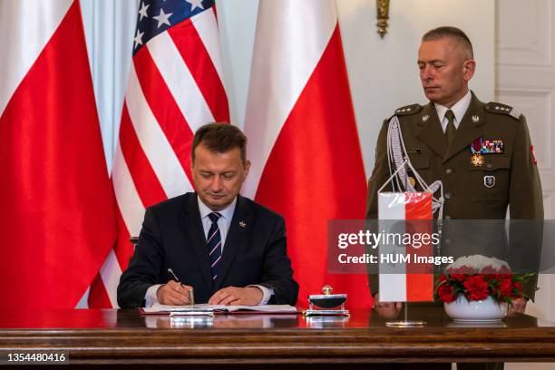 Secretary of State Mike Pompeo participates in a U.S.-Poland Enhanced Defense Cooperation Agreement Signing Ceremony with Polish President Andrzej...