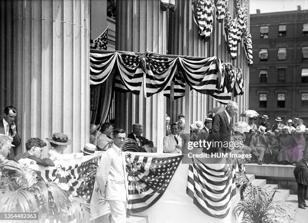 President Woodrow Wilson speaking on behalf of Liberty Loans circa 1917.